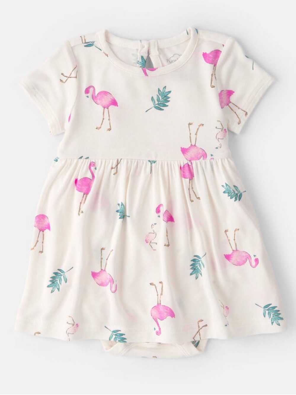 Flamingo PurelySoft by Carters Short-Sleeve Bodysuit Dress